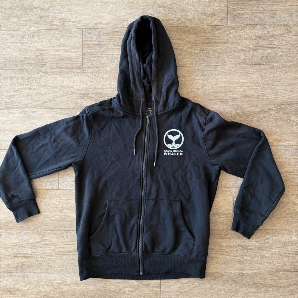 Santa Monica Whaler Black Zip-Up Hoodie size medium